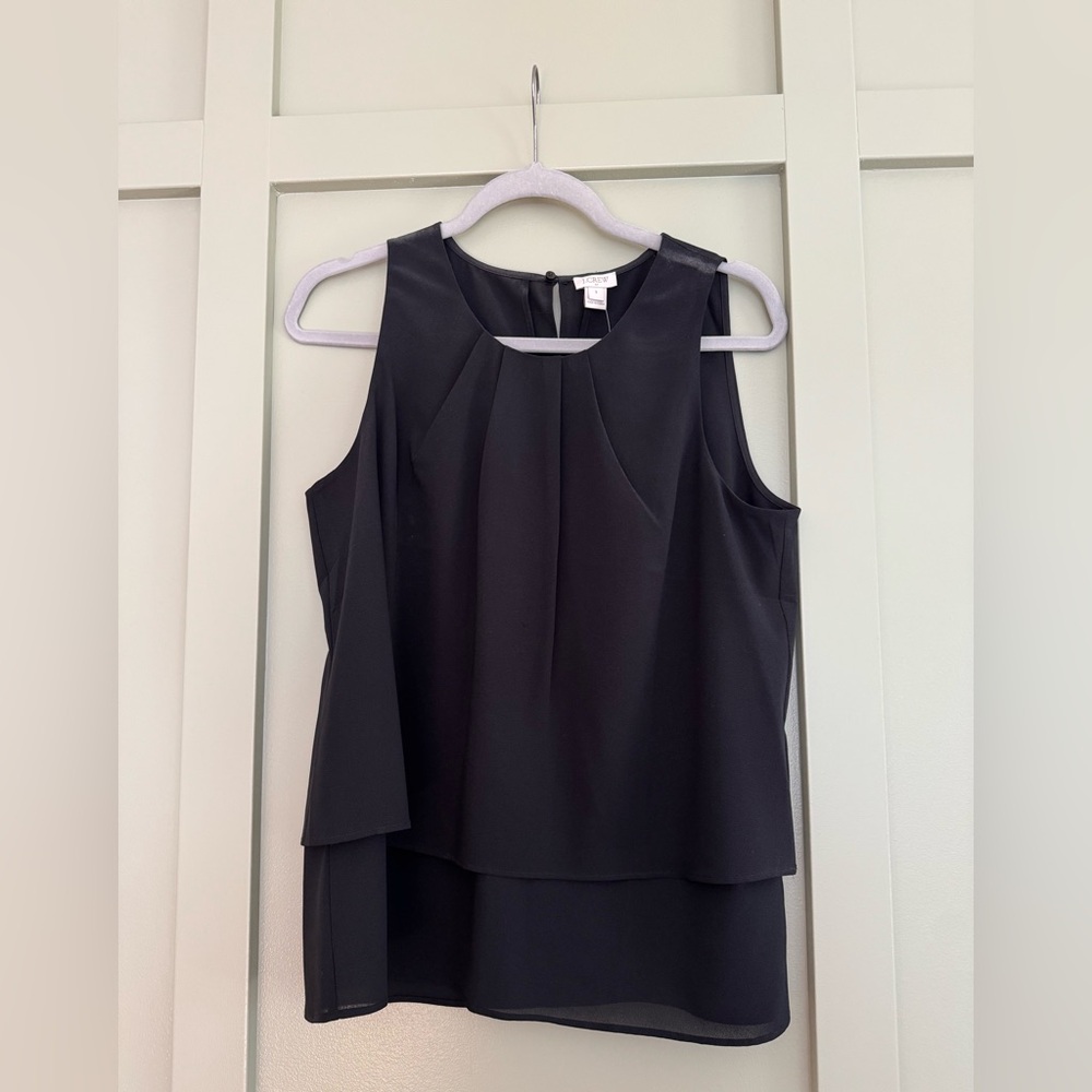 J. Crew- Elegant Black Sleeveless Top